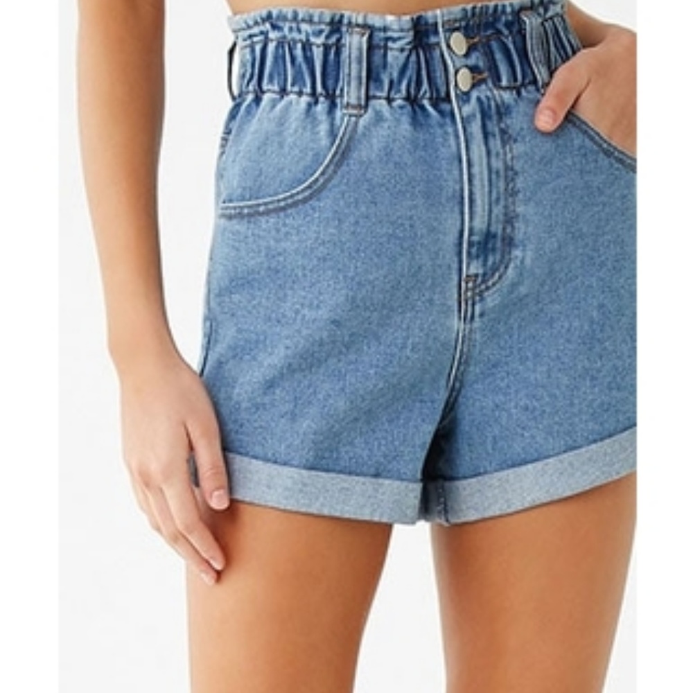 Forever 21 Paperbag Denim Shorts